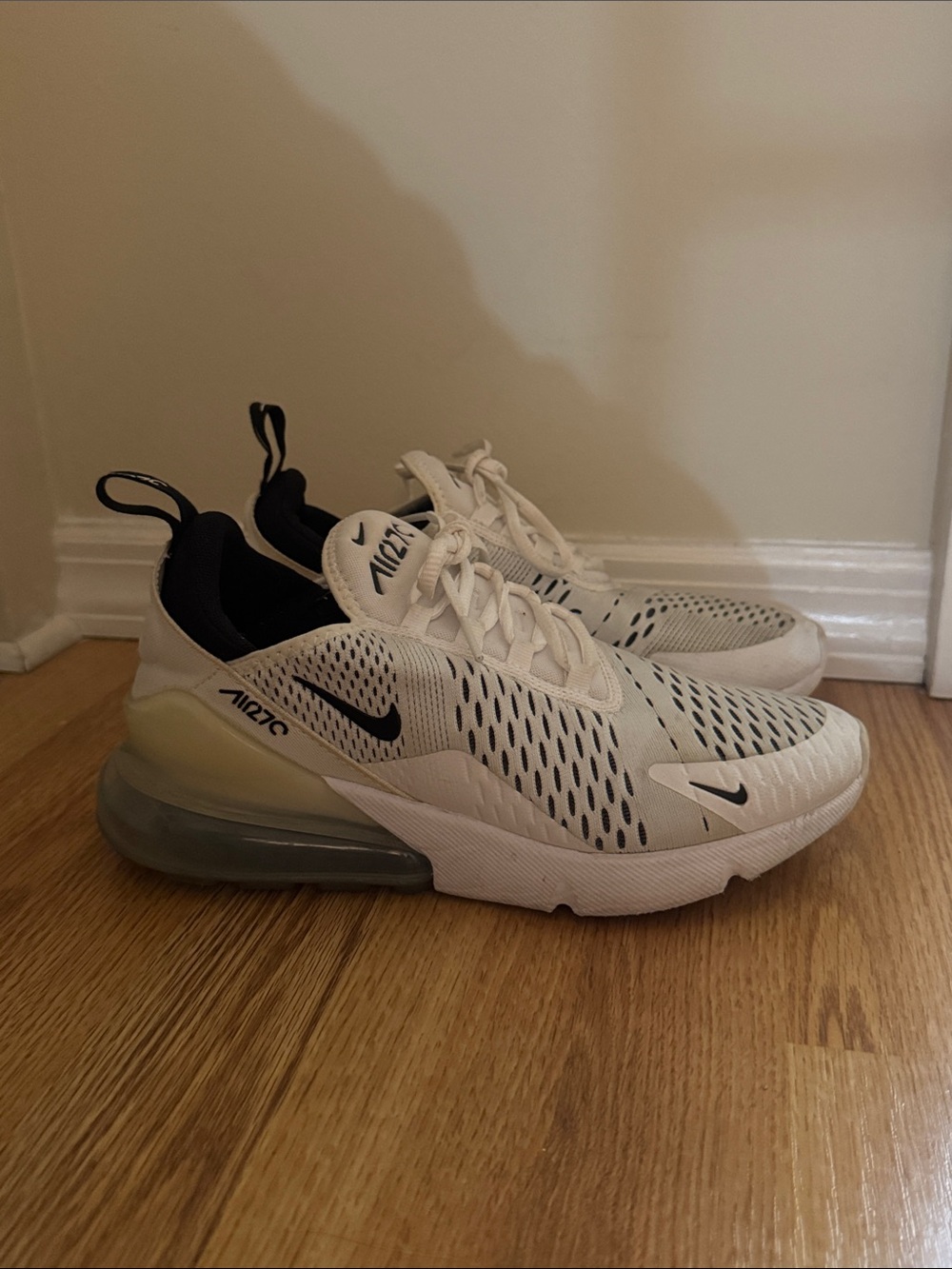 Nike Air Max 270 Off-White and Black Running Sneakers
